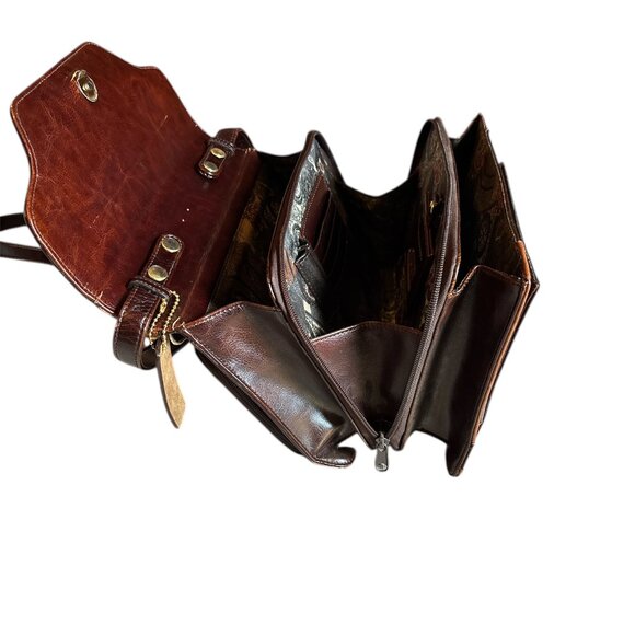 Vintage 1980’s Belle Rose Leather Handbag Very Good Condition Brown/Tan Spacious - Picture 11 of 15